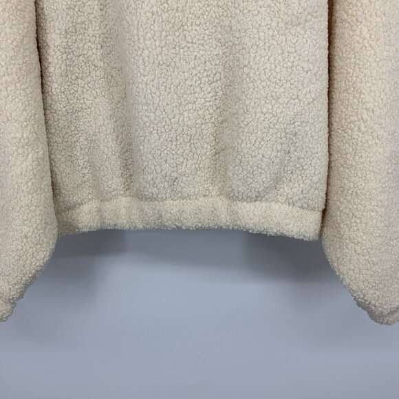 Universal Thread Pullover Faux Sherpa Button Snap Cream Sweatshirt - Picture 10 of 10